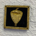 Treasurer Yacht Club Officer Insignia Pin featuring a gold acorn emblem on black felt, outlined with gold bullion wire and a pin back.