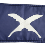 Secretary Yacht Club Officer Flag Sewn Applique Nylon 12 x 18 featuring a white cross on a blue surface, indicating officer presence onboard, durable and UV resistant.