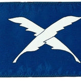 Secretary Yacht Club Officer Flag, 12 x 18 with white X on blue background, durable nylon with brass grommets, indicating officer presence on board.