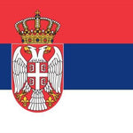 Serbia Flag Printed Nylon 3' x 5' featuring a crown, coat of arms, and white eagle on red background, with strong canvas header and brass grommets.