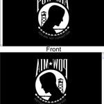 US Military POW/MIA Flag featuring a black and white soldier's silhouette, 3' x 5' single-sided, heavyweight nylon with solid brass grommets.