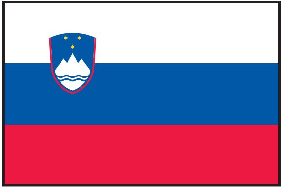 Slovenia Flag Printed Nylon 3' x 5' with official design, strong canvas header, brass grommets, and vibrant digital printing for indoor or outdoor use.