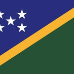 Solomon Islands Flag Printed Nylon 3' x 5' with white stars on a blue background, durable for outdoor use with strong canvas header and brass grommets.