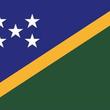 Solomon Islands Flag Printed Nylon 3' x 5' with white stars on a blue background, durable for outdoor use with strong canvas header and brass grommets.