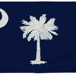 South Carolina State Flag 4' x 6' Printed Nylon, featuring a crescent moon and palm tree design, with brass grommets for outdoor use.