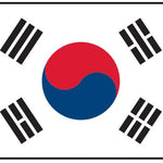 South Korea Flag Printed Nylon 5' x 8', featuring a red and blue circle design, canvas header, and brass grommets for durability and outdoor use.