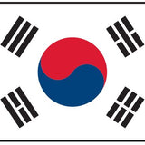 South Korea Flag Printed Nylon 5' x 8', featuring a red and blue circle design, canvas header, and brass grommets for durability and outdoor use.