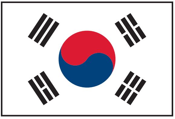 South Korea Flag Printed Nylon 5' x 8', featuring a red and blue circle design, canvas header, and brass grommets for durability and outdoor use.