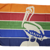 Custom PRINTED NYLON Personalized Flag featuring a pelican design, ideal for promoting organizations, businesses, or personal use.