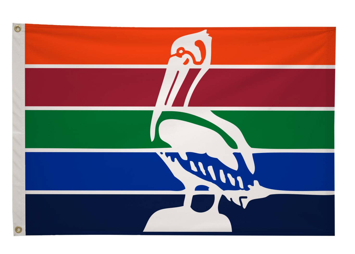 City of St. Petersburg Flag Printed Nylon 2' x 3' featuring a pelican, designed for durability with a canvas header and brass grommets.