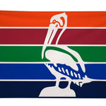 City of St. Petersburg Flag Printed Nylon 2' x 3' featuring a pelican, designed for durability with a canvas header and brass grommets.