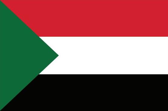 Sudan Flag Printed Nylon 3' x 5', featuring a durable canvas header with brass grommets, ideal for indoor or outdoor display.