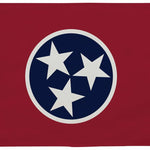 Tennessee State Flag 3' x 5' Printed Nylon with white stars, strong canvas header, and brass grommets for outdoor use.