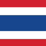 Thailand Flag Printed Nylon 2' x 3', featuring strong canvas header, two brass grommets, and four rows of lock-stitching for durability. Suitable for indoor or outdoor use.