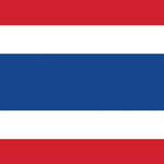 Thailand Flag Printed Nylon 3' x 5', featuring a strong canvas header, two brass grommets, and four rows of lock-stitching for outdoor durability.