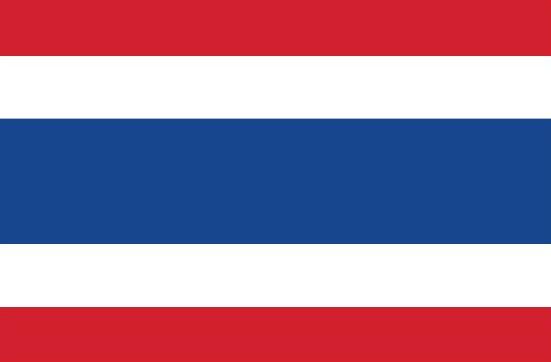 Thailand Flag Printed Nylon 3' x 5', featuring a strong canvas header, two brass grommets, and four rows of lock-stitching for outdoor durability.