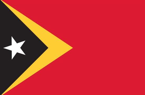 East Timor Flag Printed Nylon 3' x 5' with a white star on a black background, strong canvas header, and two brass grommets for outdoor use.