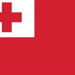 Tonga Flag Printed Nylon 3' x 5', featuring a red cross on a white background, designed for outdoor use with strong canvas header and brass grommets.