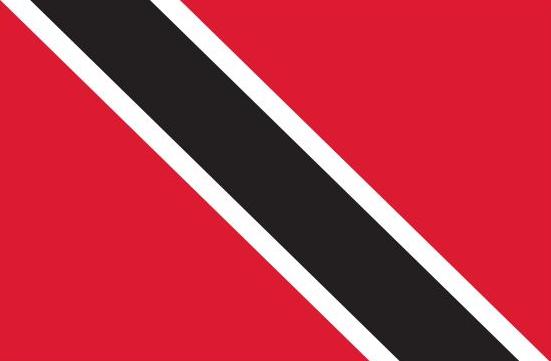 Trinidad and Tobago Courtesy Flag 12 x 18, featuring Marine-grade nylon, canvas header, and brass grommets, displayed flat, highlighting its durable construction.