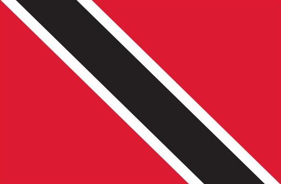 Trinidad and Tobago Courtesy Flag 12 x 18, Marine-grade nylon with canvas header and brass grommets, displayed flat.