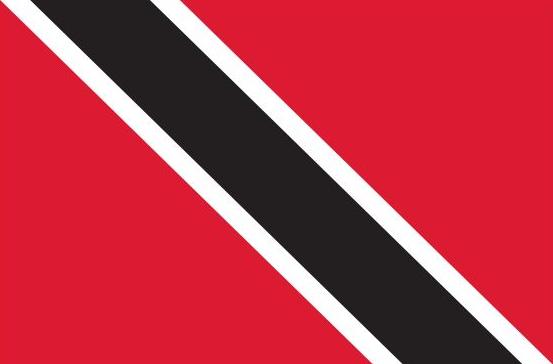 Trinidad & Tobago Flag Printed Nylon 3' x 5' with strong canvas header, two brass grommets, and vivid digital acid dye printing for indoor or outdoor use.