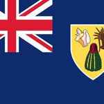 Turks and Caicos National Courtesy Flag 12 x 18 with a cross, made of Marine-grade solarmax nylon, canvas header, and brass grommets.