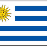 Uruguay Flag Printed Nylon 3' x 5' featuring a sun with a face and blue and white stripes, designed for indoor or outdoor use with strong canvas header and brass grommets.