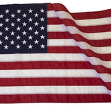 6' x 10' American Flag - Nylon US Flag with embroidered stars and sewn stripes, showcasing durable nylon material and brass grommets for strength and longevity.