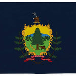 Vermont State Flag 3' x 5' Printed Nylon featuring a deer, cow, and tree, made of UV-resistant nylon, with brass grommets for outdoor use.