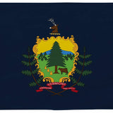 Vermont State Flag 3' x 5' Printed Nylon featuring a deer, cow, and tree, made of UV-resistant nylon, with brass grommets for outdoor use.