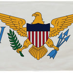 US Virgin Islands Flag 6' x 10' printed nylon with strong canvas header, solid brass grommets, and UV resistant design for outdoor use.