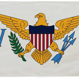 US Virgin Islands Flag 6' x 10' printed nylon with strong canvas header, solid brass grommets, and UV resistant design for outdoor use.