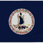 Virginia State Flag 4' x 6' Printed Nylon with a crimson St. Andrew's cross, canvas header, brass grommets, and UV-resistant nylon for outdoor use.