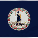 Virginia State Flag 4' x 6' Printed Nylon with a crimson St. Andrew's cross, canvas header, brass grommets, and UV-resistant nylon for outdoor use.