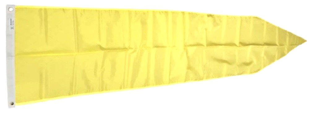 Yellow Solid Color Nylon Flag Pennant, 18 x 8', made of 200 denier nylon, displayed flat against a white background.