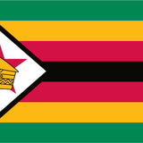 Zimbabwe Flag Printed Nylon 3' x 5', featuring a triangle and star design, with strong canvas header, brass grommets, and UV-resistant nylon for indoor or outdoor use.